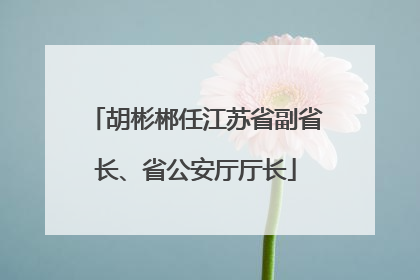 胡彬郴任江苏省副省长、省公安厅厅长