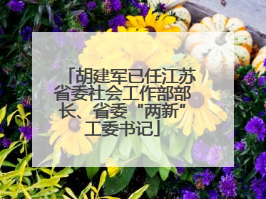 胡建军已任江苏省委社会工作部部长、省委“两新”工委书记