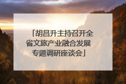 胡昌升主持召开全省文旅产业融合发展专题调研座谈会