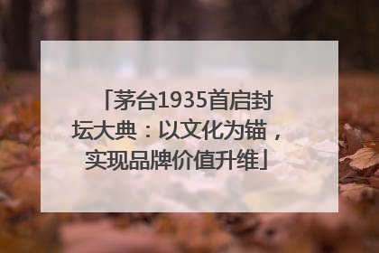 茅台1935首启封坛大典：以文化为锚，实现品牌价值升维