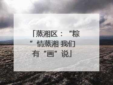 蒸湘区：“粽”情蒸湘 我们有“画”说
