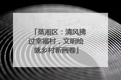 蒸湘区：清风拂过幸福村，文明绘就乡村新画卷