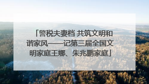 警税夫妻档 共筑文明和谐家风——记第三届全国文明家庭王娜、朱兆鹏家庭