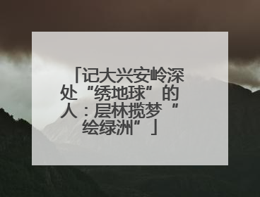 记大兴安岭深处“绣地球”的人：层林揽梦“绘绿洲”