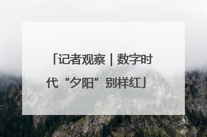 记者观察｜数字时代“夕阳”别样红