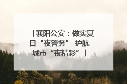 襄阳公安：做实夏日“夜警务” 护航城市“夜精彩”