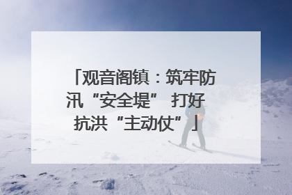 观音阁镇：筑牢防汛“安全堤” 打好抗洪“主动仗”