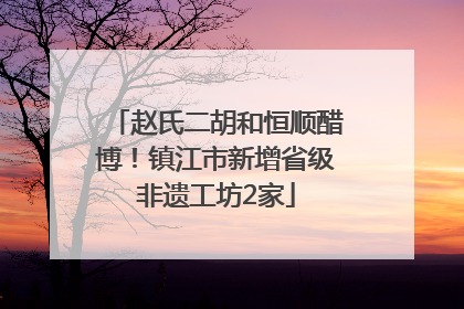 赵氏二胡和恒顺醋博！镇江市新增省级非遗工坊2家