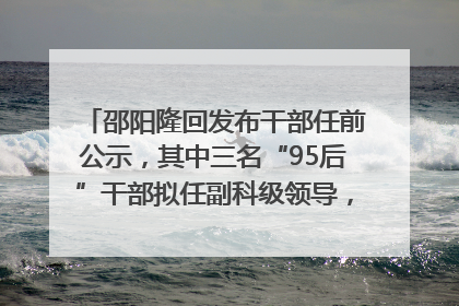 邵阳隆回发布干部任前公示，其中三名“95后”干部拟任副科级领导，均系硕士选调生