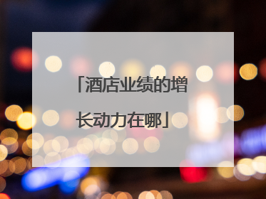 酒店业绩的增长动力在哪