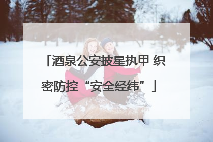 酒泉公安披星执甲 织密防控“安全经纬”