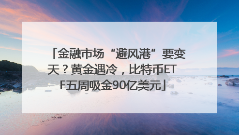 金融市场“避风港”要变天？黄金遇冷，比特币ETF五周吸金90亿美元