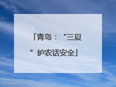 青岛：“三夏”护农话安全