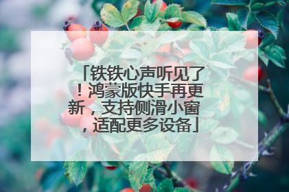 铁铁心声听见了！鸿蒙版快手再更新，支持侧滑小窗，适配更多设备