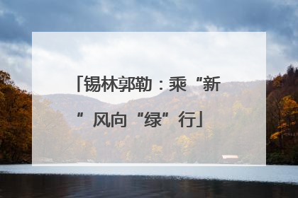 锡林郭勒：乘“新”风向“绿”行