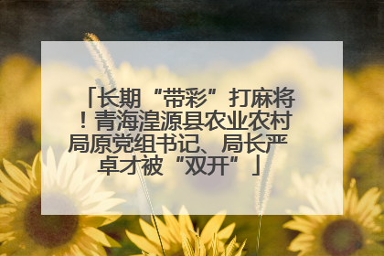 长期“带彩”打麻将！青海湟源县农业农村局原党组书记、局长严卓才被“双开”