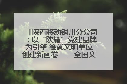 陕西移动铜川分公司：以“陕耀”党建品牌为引擎 绘就文明单位创建新画卷——全国文明单位创建纪实