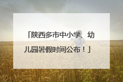 陕西多市中小学、幼儿园暑假时间公布！