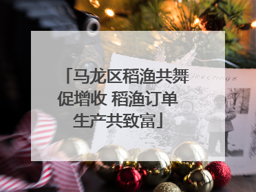 马龙区稻渔共舞促增收 稻渔订单生产共致富