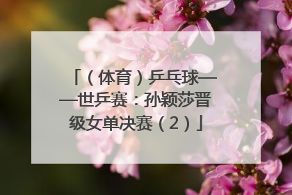 （体育）乒乓球——世乒赛：孙颖莎晋级女单决赛（2）