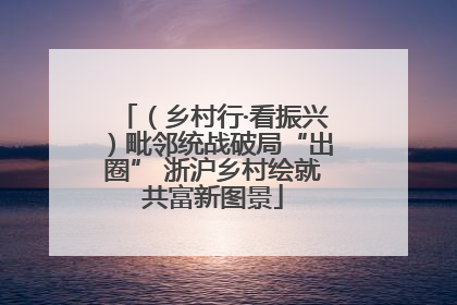 （乡村行·看振兴）毗邻统战破局“出圈” 浙沪乡村绘就共富新图景