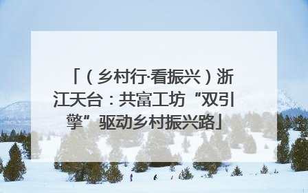 （乡村行·看振兴）浙江天台：共富工坊“双引擎”驱动乡村振兴路