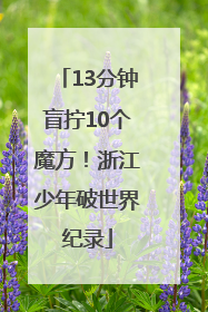 13分钟盲拧10个魔方！浙江少年破世界纪录