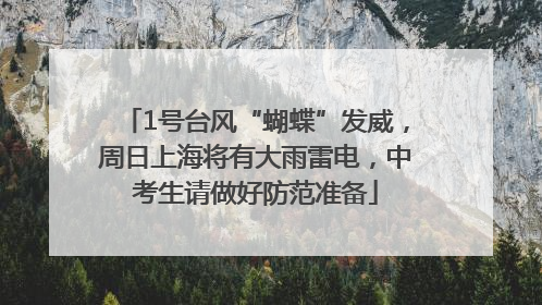 1号台风“蝴蝶”发威，周日上海将有大雨雷电，中考生请做好防范准备