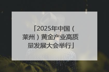 2025年中国（莱州）黄金产业高质量发展大会举行