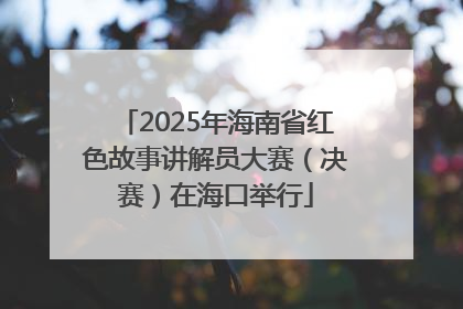 2025年海南省红色故事讲解员大赛（决赛）在海口举行