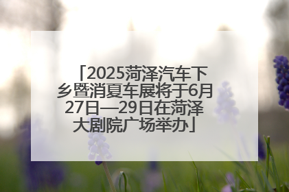 2025菏泽汽车下乡暨消夏车展将于6月27日—29日在菏泽大剧院广场举办