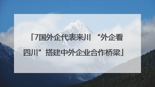 7国外企代表来川 “外企看四川”搭建中外企业合作桥梁