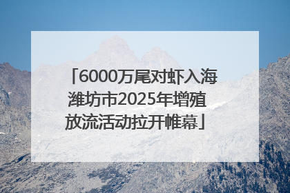 6000万尾对虾入海 潍坊市2025年增殖放流活动拉开帷幕