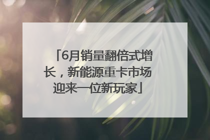 6月销量翻倍式增长，新能源重卡市场迎来一位新玩家