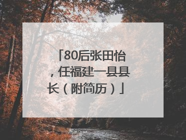 80后张田怡，任福建一县县长（附简历）